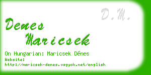 denes maricsek business card