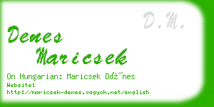 denes maricsek business card